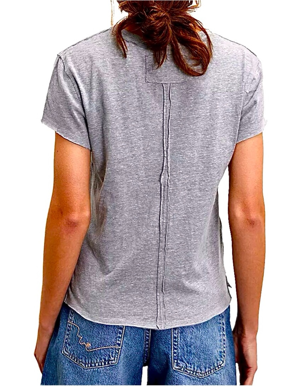 New Free People Nova Graphic SURF Tee in Gray Size L NWOT- organic cotton blend - Picture 8 of 16